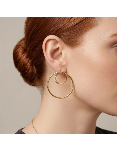 Spiralcreolen aus 18-karätigem Gelbgold, poliert, 4 cm – 4 g
