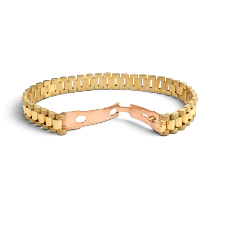 Herrenarmband aus 18-karätigem Gelbgold, Modell President, 24 cm – 46,9 g
