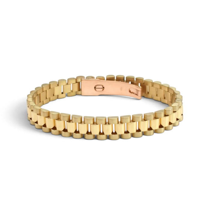 Herrenarmband aus 18-karätigem Gelbgold, Modell President, 24 cm – 46,9 g