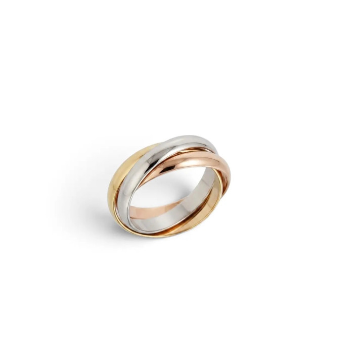 Trinity Model Ring in 18kt Gold with Intertwined Bands Size 19 - 7.1 gr