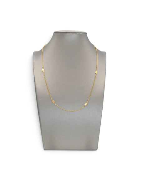 Gargantilla de oro amarillo de 18 quilates con elefantes de la suerte, 42 cm - 4 gr