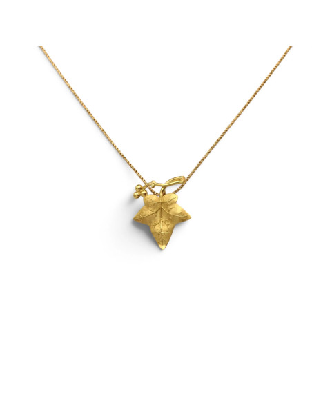 Halskette mit Efeublatt-Anhänger aus 18-karätigem Gelbgold, 45 cm | Stella Maris