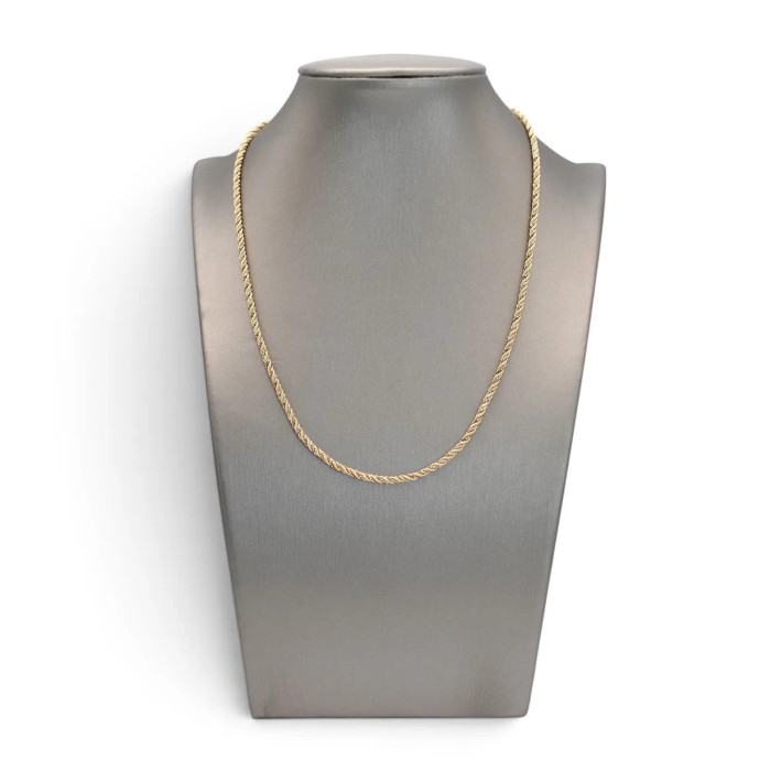 Collana Torchon Oro Giallo 18kt con Veneziana Intrecciata Oro Bianco 40 cm - 5,1 gr
