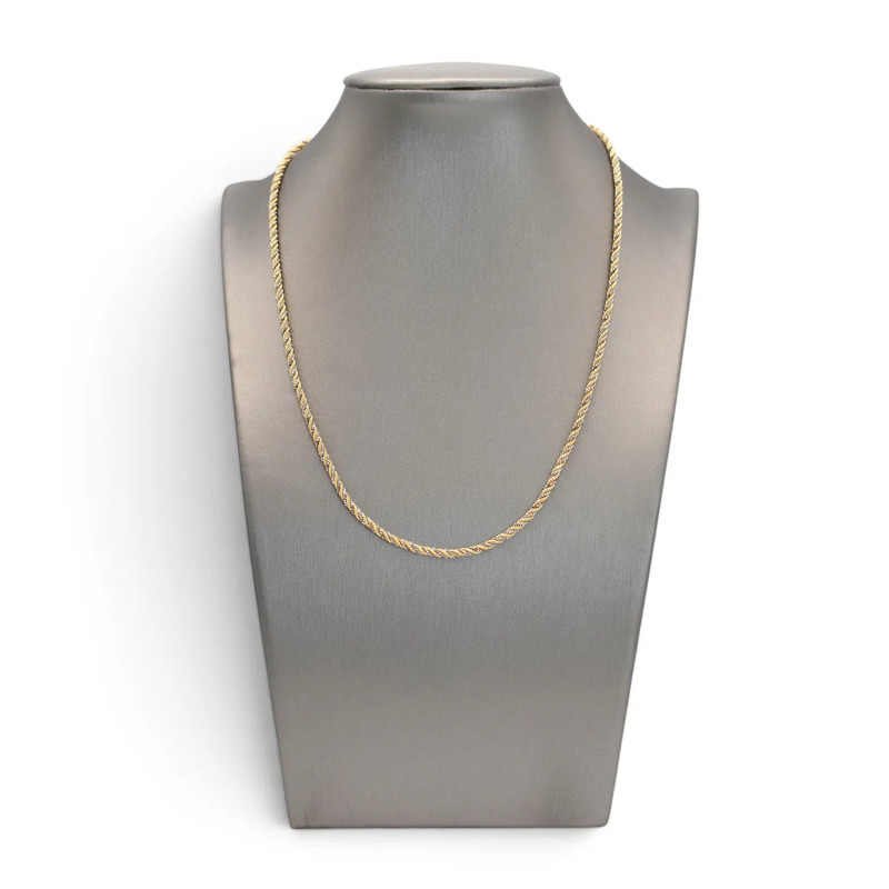 Venezianische Torchon-Halskette aus 18-karätigem zweifarbigem Gold, 40 cm | Stella Maris