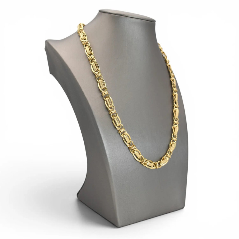 Artlinea 18kt Yellow Gold Women's Fantasy Link Necklace with Cabochon Rubies - 16.7g