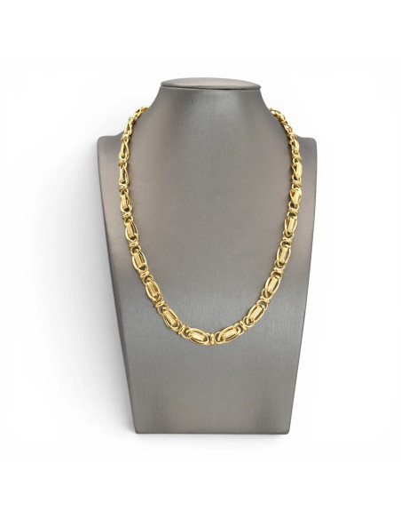 Collar Artlinea de oro amarillo de 18 quilates con diseño de eslabones de fantasía y rubíes cabujón para mujer - 16,7 g