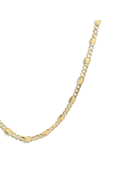 Catena Uomo Oro Giallo 18kt Maglia Figaro con Dettaglio Greca 60 cm - 6,10 gr