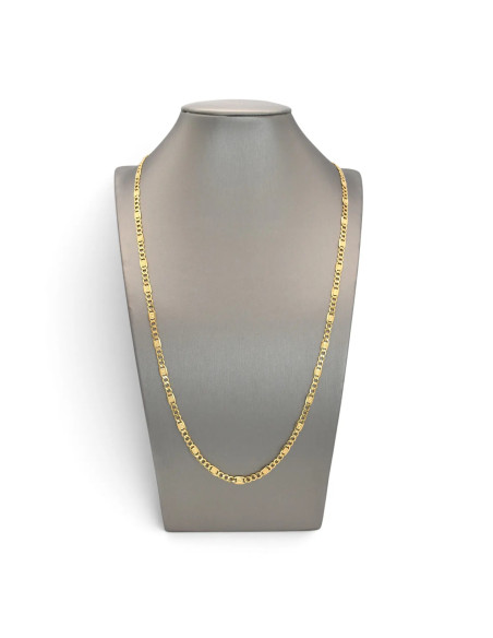 Catena Uomo Oro Giallo 14kt Maglia Figaro con Dettaglio Greca 60 cm - 6,10 gr