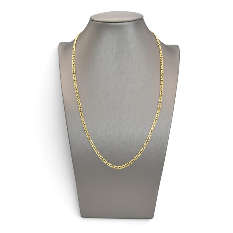 Cadena de oro amarillo de 18 quilates para hombre, eslabones trenzados, 50 cm - 7,2 g