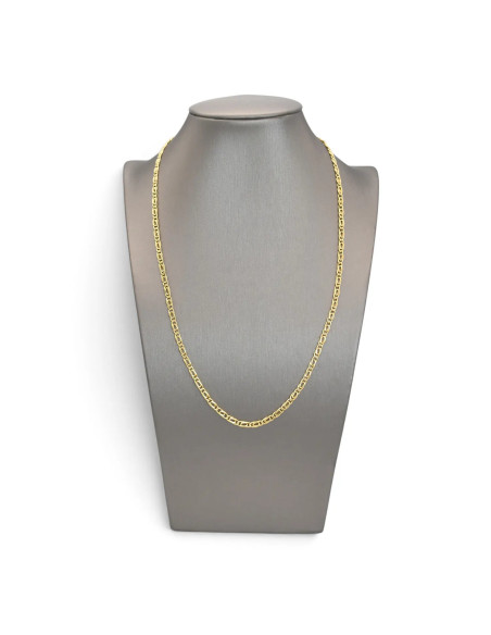 Cadena de oro amarillo de 18 quilates para hombre, eslabones trenzados, 50 cm - 7,2 g