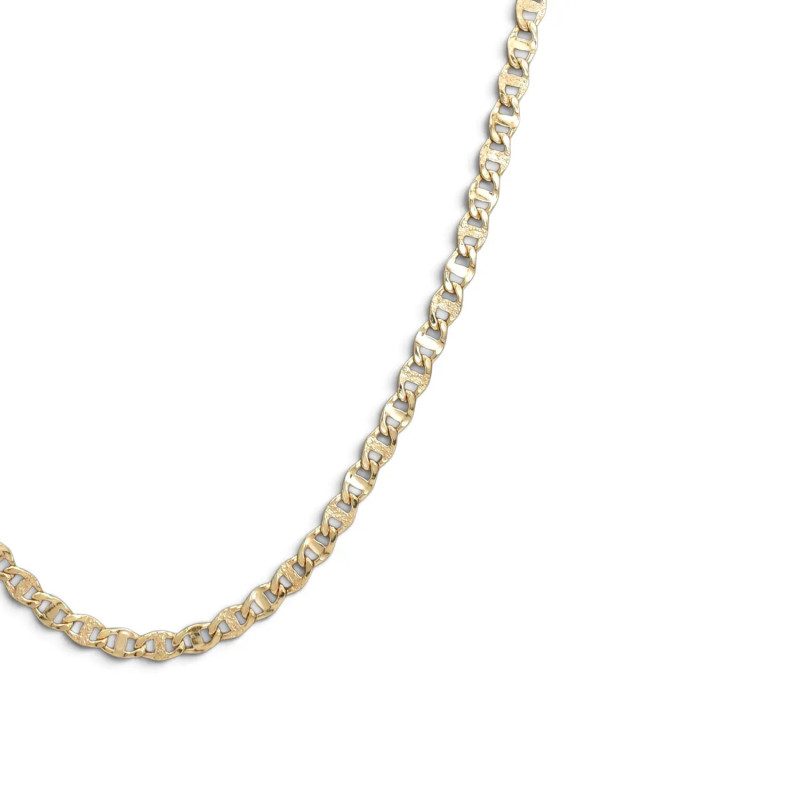 Catena Uomo Oro Giallo 18kt Maglia Marinara Diamantata 50 cm - 7,1 gr