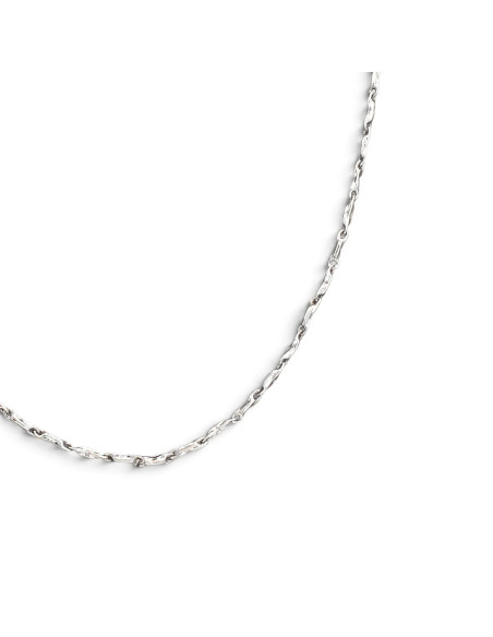 Catena Unisex Oro Bianco 18kt Maglia Barrette Sfaccettate 45 cm - 4,8 gr