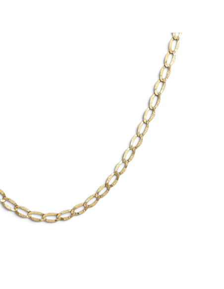 Herren-/Unisex-Forzatina-Gliederkette aus 18-karätigem Gelbgold mit Satin-Finish, 51 cm – 4,6 g