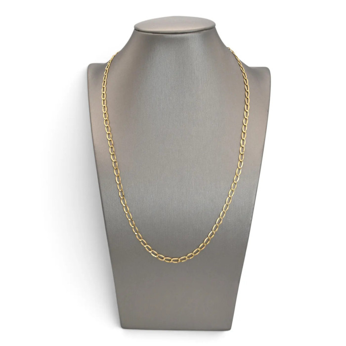 Men's / Unisex 18kt Yellow Gold Satin-Finished Forzatina Link Chain 51 cm - 4.6 gr 2