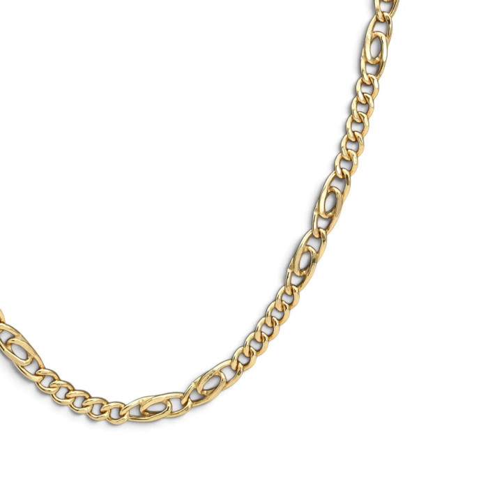 Catena Unisex Oro Giallo 18kt Maglia alternata 50 cm - 10,80 gr