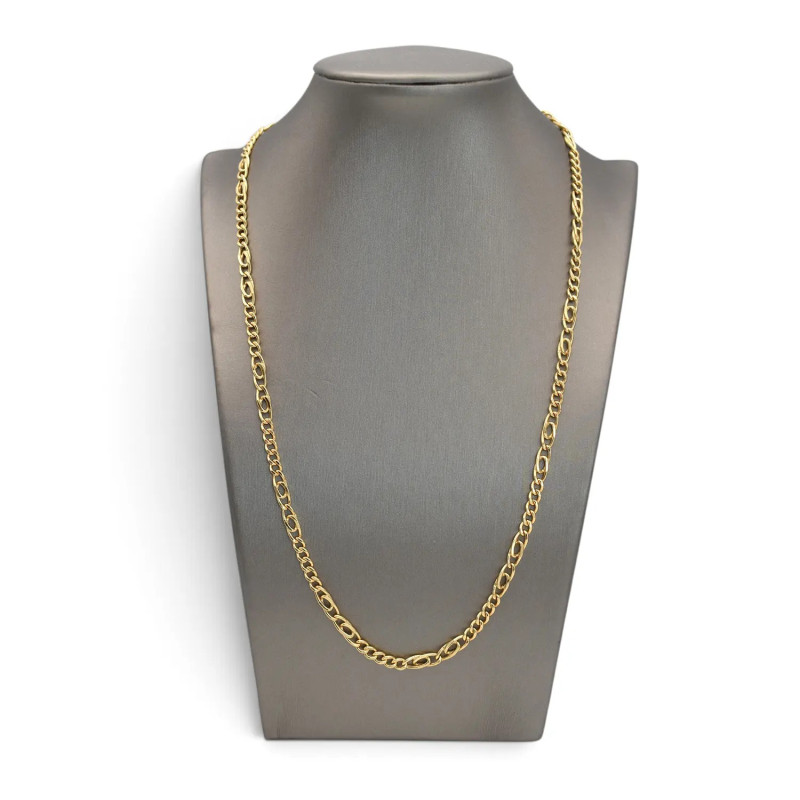 Catena Unisex Oro Giallo 18kt Maglia alternata 50 cm - 10,80 gr