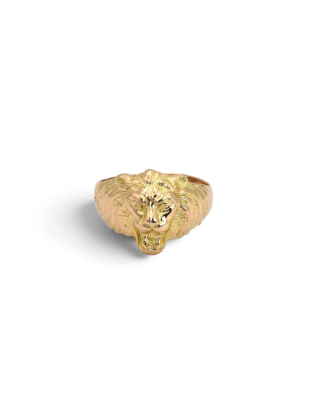 Anello Uomo Oro Giallo 18kt Testa di Leone Cesellata - 5,80 gr