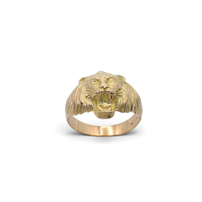 Anello Uomo Oro Giallo 18kt Testa di Leone Cesellata - 5,80 gr