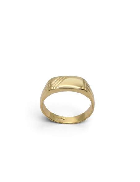 Anillo de oro amarillo de 18 quilates para hombre con recortes diagonales - Talla 25 - 6,2 g