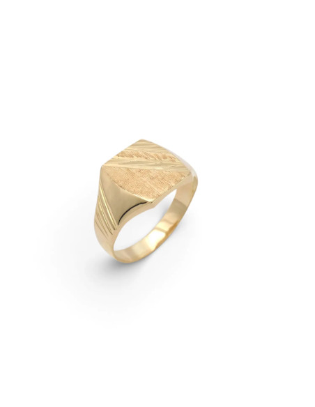 Anello Unisex Oro Giallo 18kt Satinato e Cesellato 4,30gr | Stella Maris