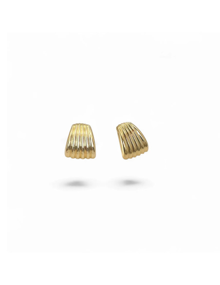 18kt Yellow Gold Fluted Band Stud Earrings 2 cm - 4.1 gr