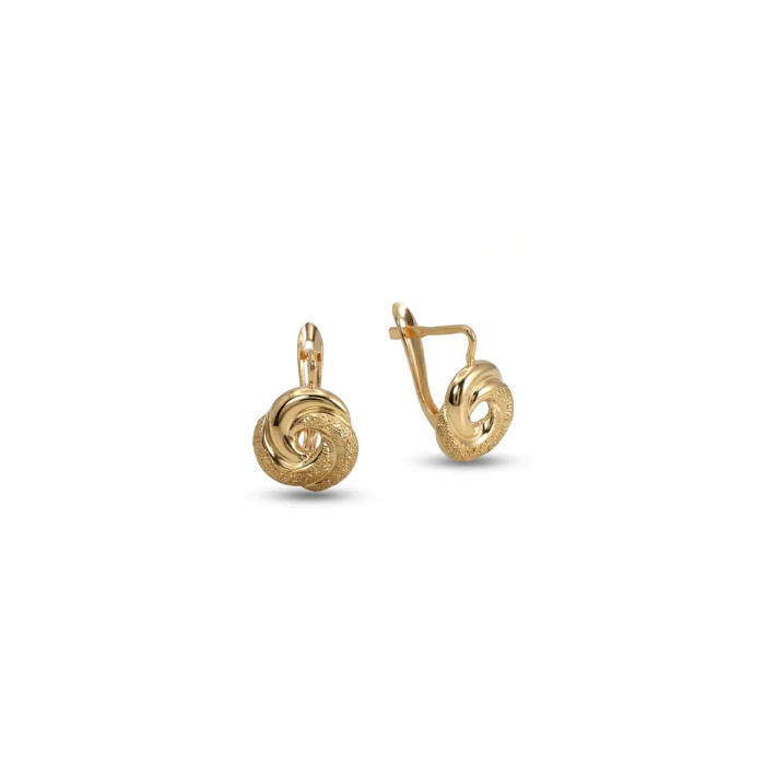 Ohrringe aus 18-karätigem Gelbgold, Spirale (poliert und diamantiert), Brisur, 1,5 cm – 2,6 g