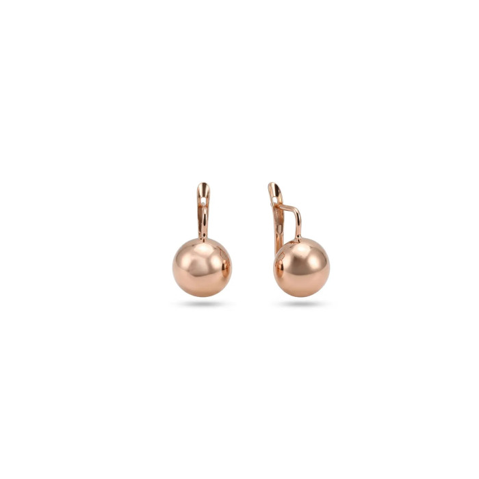 Ohrhänger aus 18 Karat Roségold, polierte Halbkugel, Brisur, 1,5 cm – 2,9 g