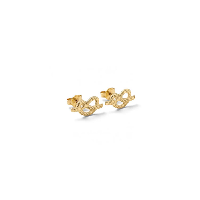18kt Yellow Gold Sailor’s Knot Stud Earrings (Corded Design) – 1 cm – 1.2 g