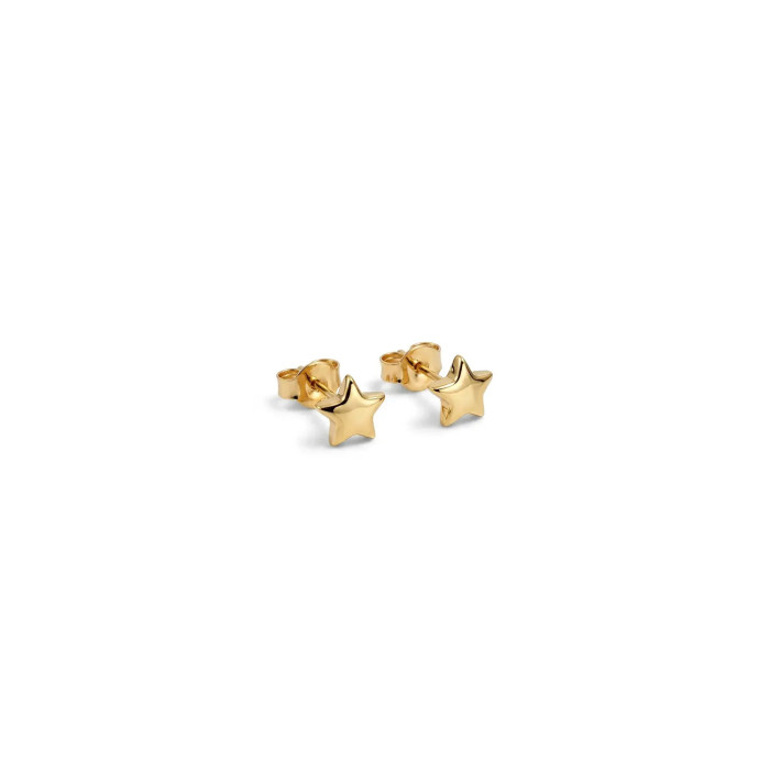 Orecchini a Lobo Oro Giallo 18kt Stella Bombata Lucida 1 cm - 1,2 gr
