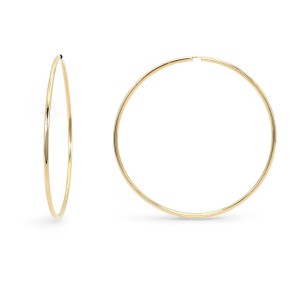 Glatte, breite Creolen aus 18 Karat Gelbgold.