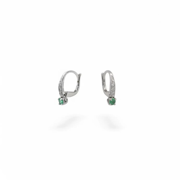 Emerald and Diamond Pendant Earrings