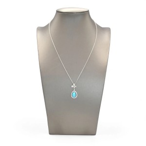 Stella Maris Necklace - 18kt White Gold, Diamonds and Natural Turquoise