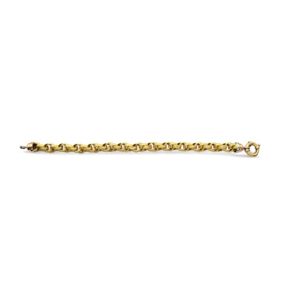 Pulsera Mujer Oro Amarillo 18kt Malla Texturizada 21 cm