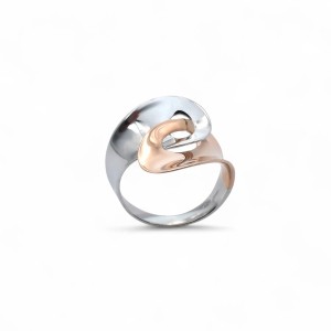 Anello Donna Oro Bianco e Rosa 18k