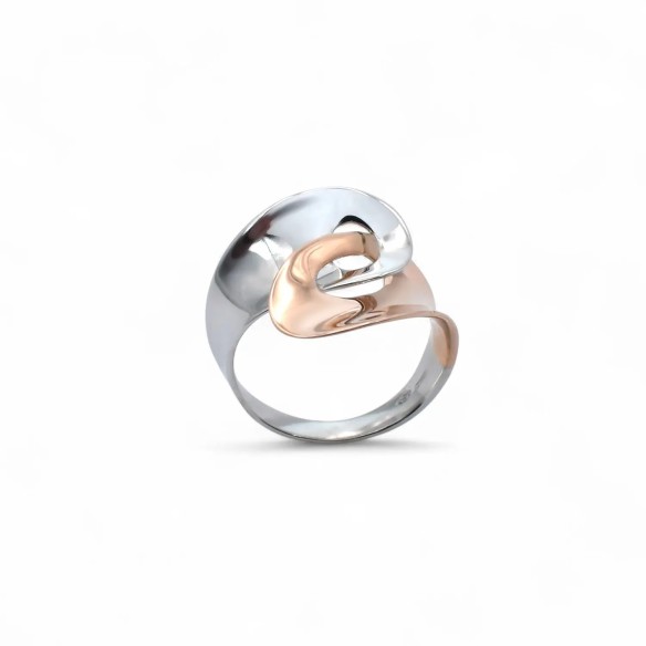 Anello Donna Oro Bianco e Rosa 18k