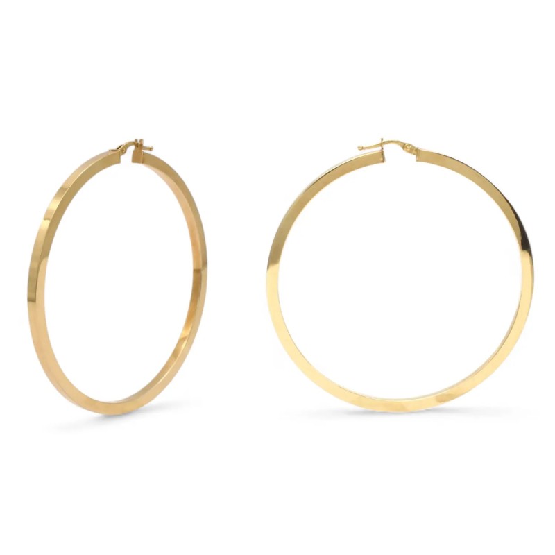 Pendientes de aro cuadrados de oro amarillo de 18 kt