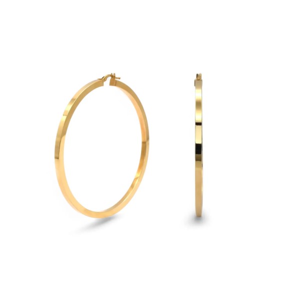Pendientes de aro cuadrados de oro amarillo de 18 kt