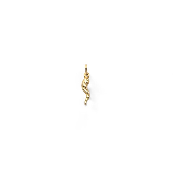 18kt Yellow Gold Striped Lucky Horn Pendant