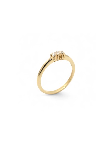 Anello trilogy in oro giallo ct. 0.11