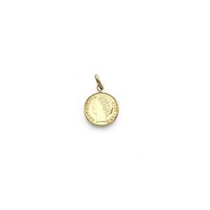 Colgante Fortuna de 100 liras en oro amarillo de 18 kt (19 mm) 2