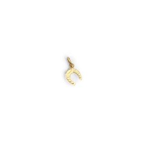 Colgante de herradura de oro amarillo de 18 kt - 1,5 cm | Amuleto de la suerte