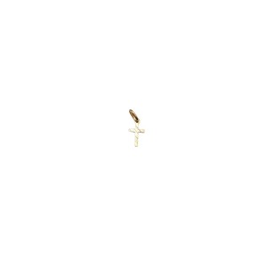 18kt Yellow Gold Knurled Cross Pendant - 1.5cm