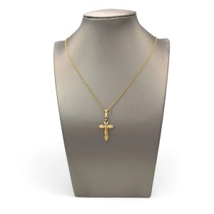 Klassischer Kruzifix-Anhänger aus 18 Karat Gelbgold – 3 cm 2