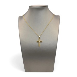 18 Karat Gelbgold, bearbeiteter Kreuzanhänger – 3,0 cm 2