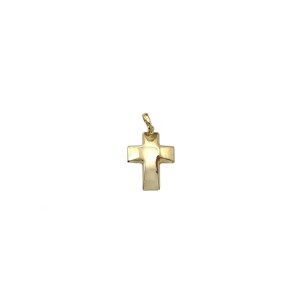Gewölbter Kreuzanhänger aus 18 Karat Gelbgold – 3 cm