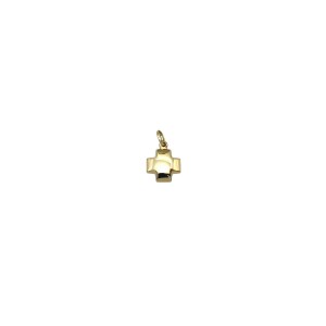 Wendbarer quadratischer Kreuzanhänger aus 18 Karat Gold – 2 cm 2