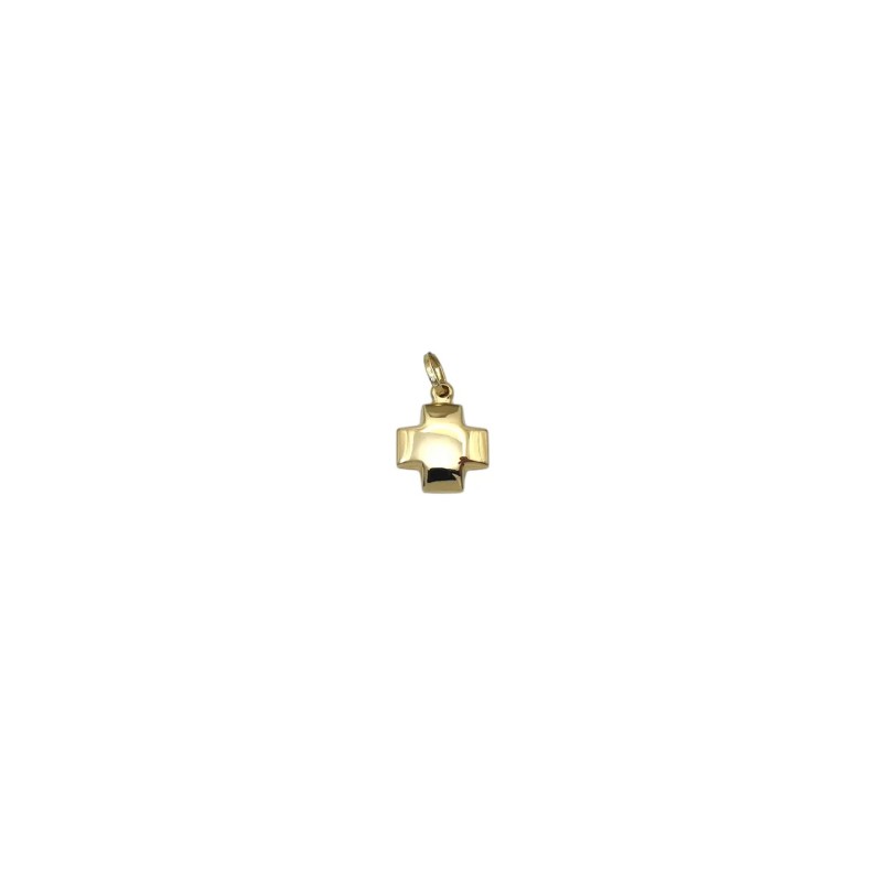 Wendbarer quadratischer Kreuzanhänger aus 18 Karat Gold – 2 cm