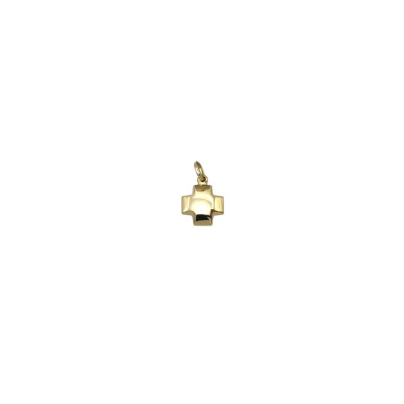 Wendbarer quadratischer Kreuzanhänger aus 18 Karat Gold – 2 cm