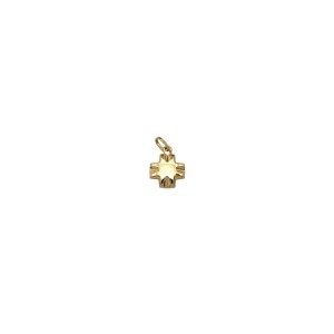 Wendbarer quadratischer Kreuzanhänger aus 18 Karat Gold – 2 cm