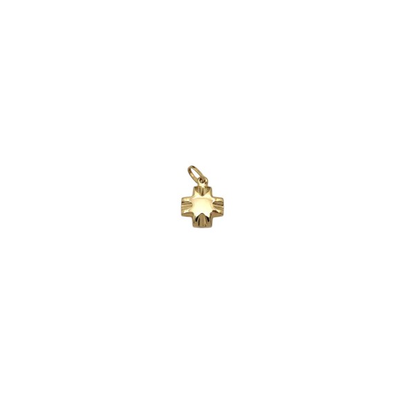Wendbarer quadratischer Kreuzanhänger aus 18 Karat Gold – 2 cm